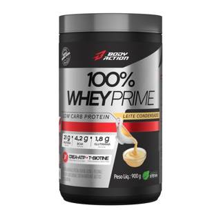100% Whey Protein Concentrado Com Creatina 900g Bodyaction Sabor Leite Condensado
