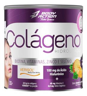COLAGENO VERISOL C/ ACIDO HIALURONICO 200G BODY ACTION SABOR: ABACAXI COM HORTELA