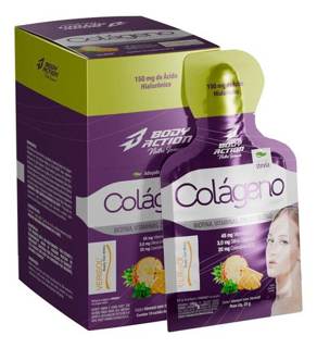 COLAGENO GEL DISPLAY C/10 SACHES 25G BODY ACTION SABOR: ABACAXI COM HORTELA