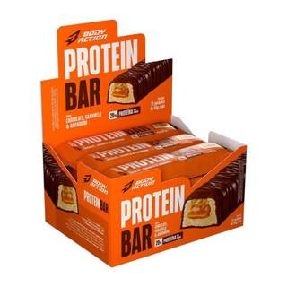 BODYACTION PROTEIN BAR DISPLAY C/12 UND 55G SABOR:CARAMELO COM AMENDOIM E CHOCOLATE