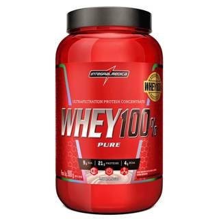 100% WHEY POTE 900G INTEGRALMEDICA SABOR: MORANGO