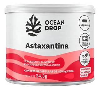 ASTAXANTINA 100% VEGETAL 60 CAPS 580MG OCEAN DROP