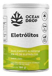 ELETROLITOS EM PO 60 DOSES 180G SABOR LIMAO OCEAN DROP