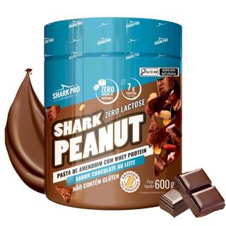 PASTA DE AMENDOIM 600 GR SHARK PRO SABOR:CHOCOLATE AO LEITE