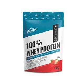 100% WHEY REFIL 900G SHARK PRO SABOR: MORANGO