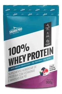 Whey Protein concentrado 100% Shark Pro 900g Iogurte c/ Frutas Verm Refil