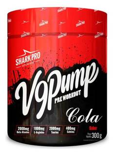 V9 PUMP - PRE TREINO 300G SHARK PRO SABOR: COLA