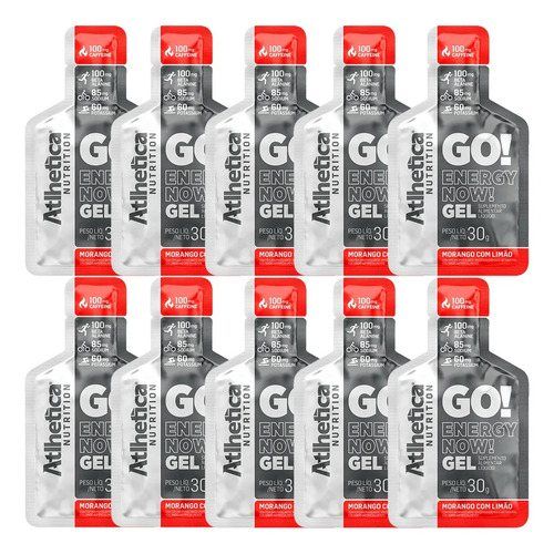 GEL GO ENERGY NOW 10 SACHES ATHLETICA SABOR: MORANGO COM LIMAO