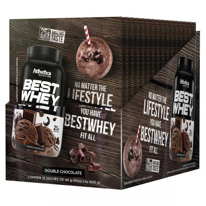 BEST WHEY (DISPLAY C/15 SACHETS DE 35g) ATHLETICA SABOR: DOUBLE CHOCOLATE