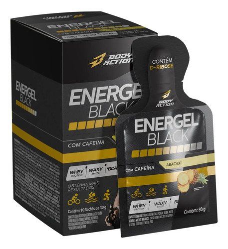 ENERGEL BLACK CX C/ 10 BODY ACTION SABOR: ABACAXI