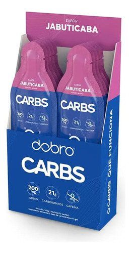 Carbs Gel, Dobro, Gel de Carboidrato, Sabor Jabuticaba - 10 Sachês de 30g