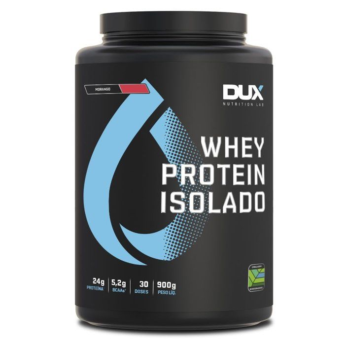 WHEY ISOLADO POTE 900G DUX SABOR: MORANGO