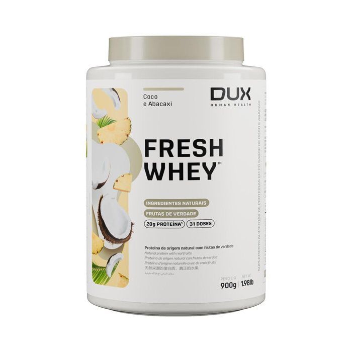 FRESH WHEY POTE 900G DUX SABOR: ABACAXI E COCO