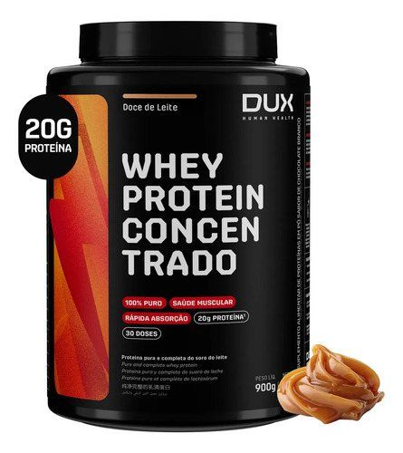 WHEY PROTEIN CONCENTRADO 900g DUX SABOR: DOCE DE LEITE