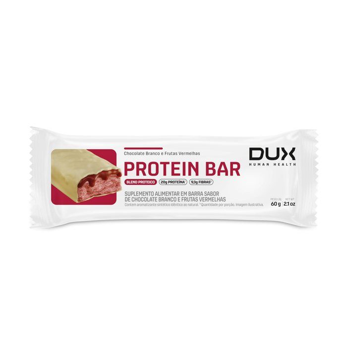 PROTEIN BAR 60G - CHOCOLATE BRANCO E FRUTAS VERMELHAS