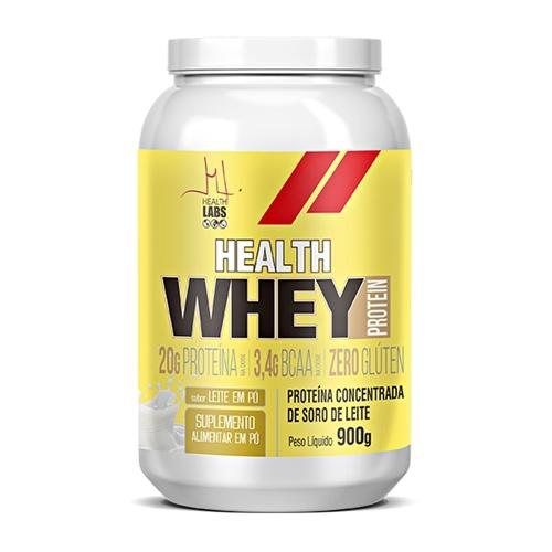 WHEY 900GR HEALT LABS SABOR: MORANGO C/ BANANA