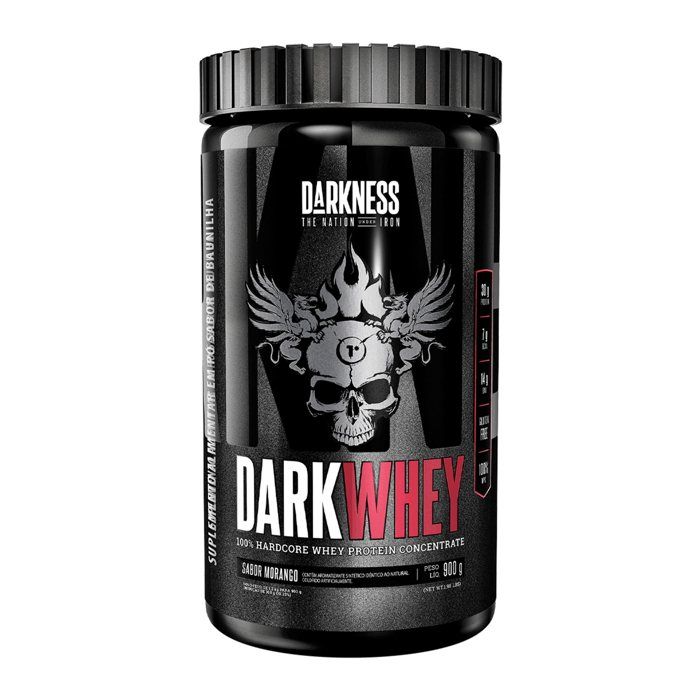 100% DK DARK WHEY POTE 900G SABOR: MORANGO