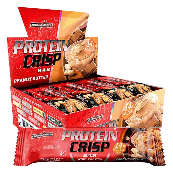 CRISP BAR DISPLAY C/ 12 UNIDADES INTEGRALMEDICA SABOR: PEANUT BUTTER