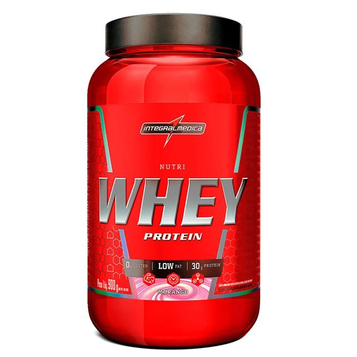 NUTRI WHEY POTE 907G INTEGRALMEDICA SABOR: MORANGO