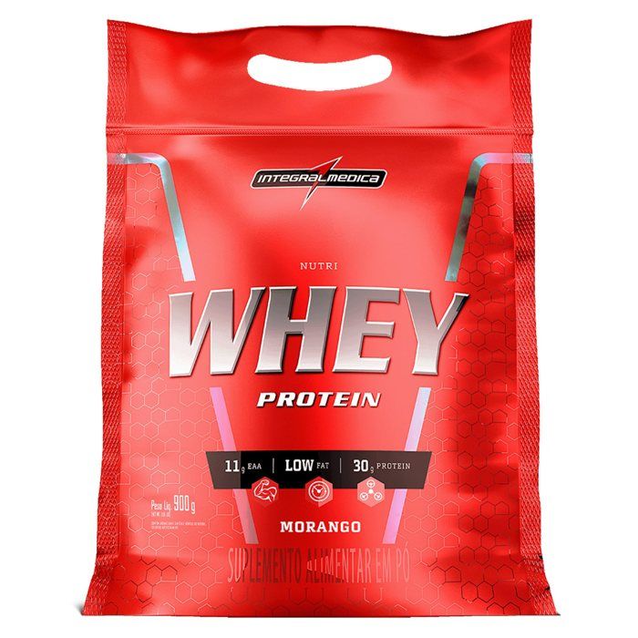 NUTRI WHEY REFIL 907G INTEGRALMEDICA SABOR: MORANGO