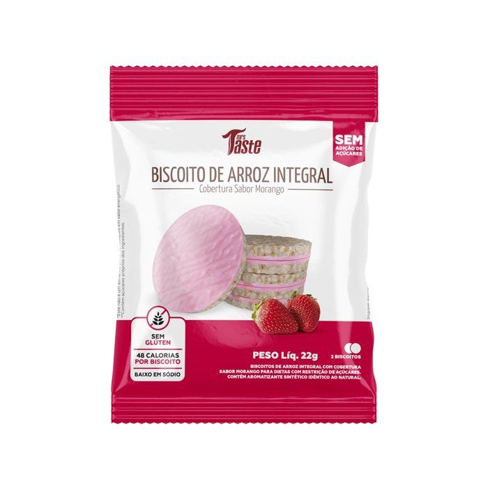 BISCOITO DE ARROZ C/12 UN MR TASTE SABOR: MORANGO