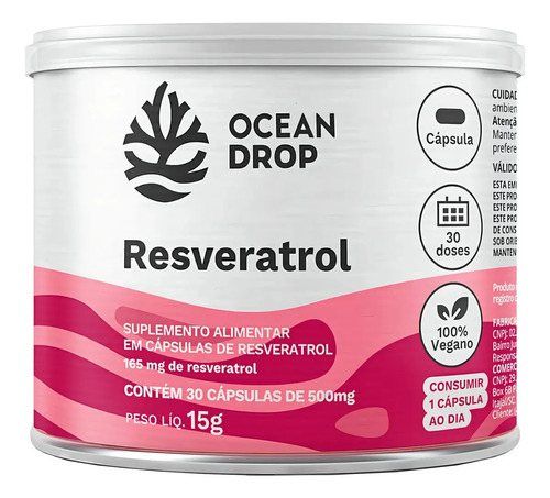 RESVERATROL 500MG 30 CAPSULAS OCEAN DROP