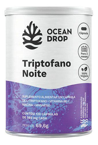 TRIPTOFANO NOITE 120 CAPSULAS 580MG OCEAN DROP