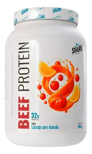 WHEY BEEF PROTEIN SHARK PRO 900G SABOR:LARANJA C/ ACEROLA