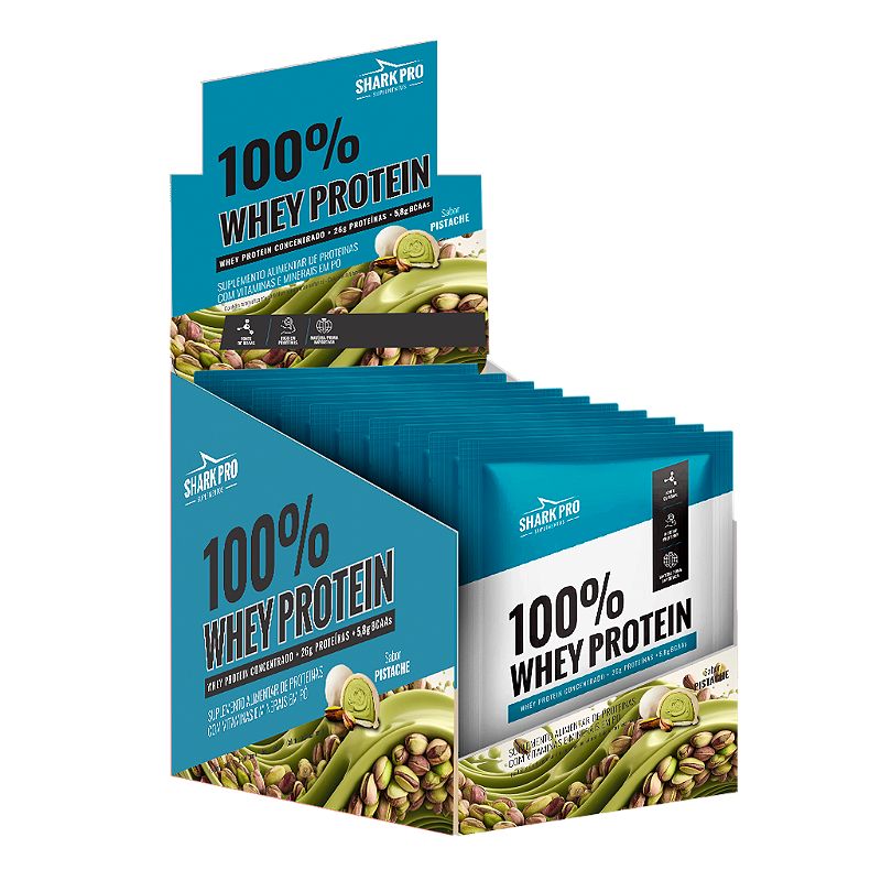 SACHE 100% WHEY 40GR DISPLAY C/ 10 UNID SABOR:PISTACHE