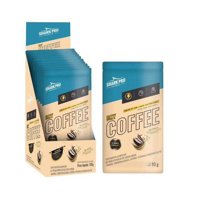 DRY COFFEE SACHE 10G DISPLAY C/ 10SACHES - SHARK PRO SABOR:CARAMELO