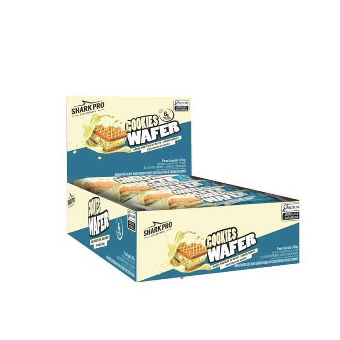 SHARK WAFER PROTEICO 25G DP COM 12 UND SABOR: COOKIES