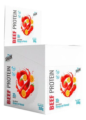 SACHE WHEY BEEF PROTEIN - MORANGO C/ MARACUJÁ - 35GR - CX C/10