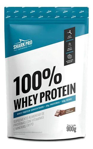 100% WHEY REFIL 900G SHARK PRO SABOR: CHOCOLATE