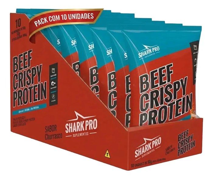 Salgadinho Proteico Shark Pro 50g Display 10 Unidades CHURRASCO