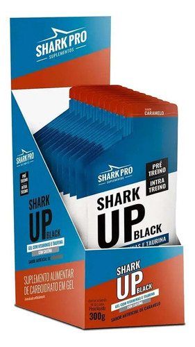 SHARK UP BLACK GEL - 10 SACHES - SHARK PRO CARAMELO