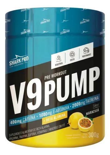V9 PUMP - PRE TREINO 300G SHARK PRO SABOR: MARACUJÁ
