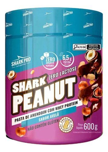 PASTA DE AMENDOIM 600 GR SHARK PRO SABOR: AVELÃ