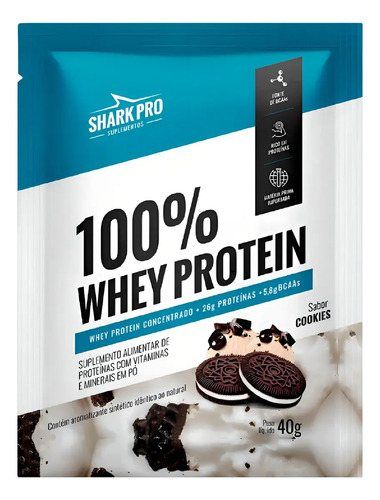 SACHE 100% WHEY 40GR DISPLAY C/ 10 UNID SABOR: COOKIES