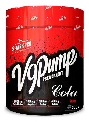 V9 PUMP - PRE TREINO 300G SHARK PRO SABOR: COLA