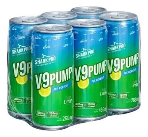 V9 DRINK SABOR LIMÃO 269ML FARDO C/ 6 UND - SHARK PRO