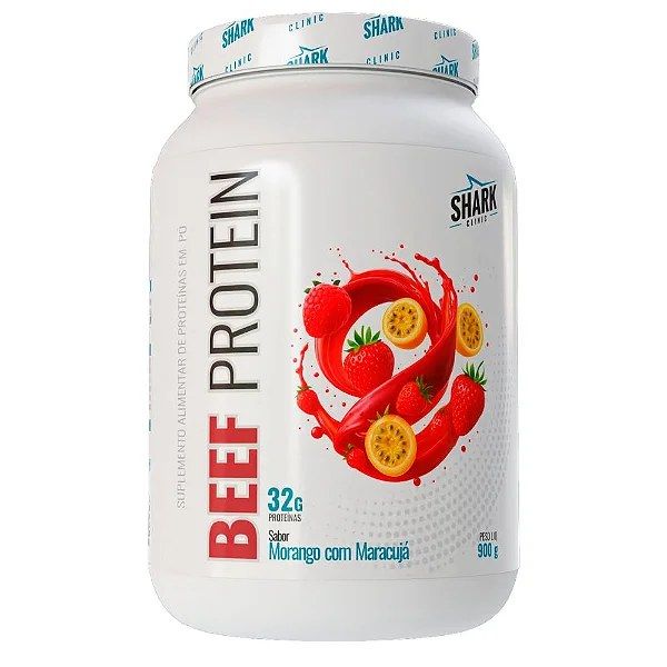 WHEY BEEF PROTEIN - SABOR MORANGO/MARACUJA - 900G