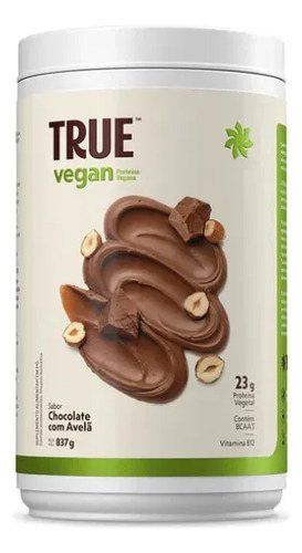 True Vegan Proteína Vegana 837g - True Source - Zero Lactose Chocolate c/ Avelã