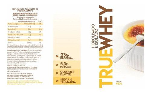 TRUE WHEY POTE 837G -TRUE SOURCE SABOR: VANILLA CREME BRULEE