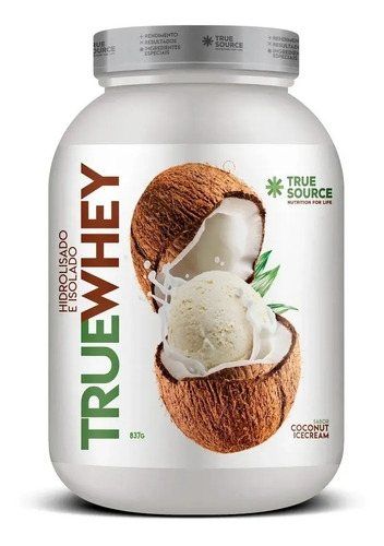 TRUE WHEY POTE 837G -TRUE SOURCE SABOR: COCONUT ICE CREAM